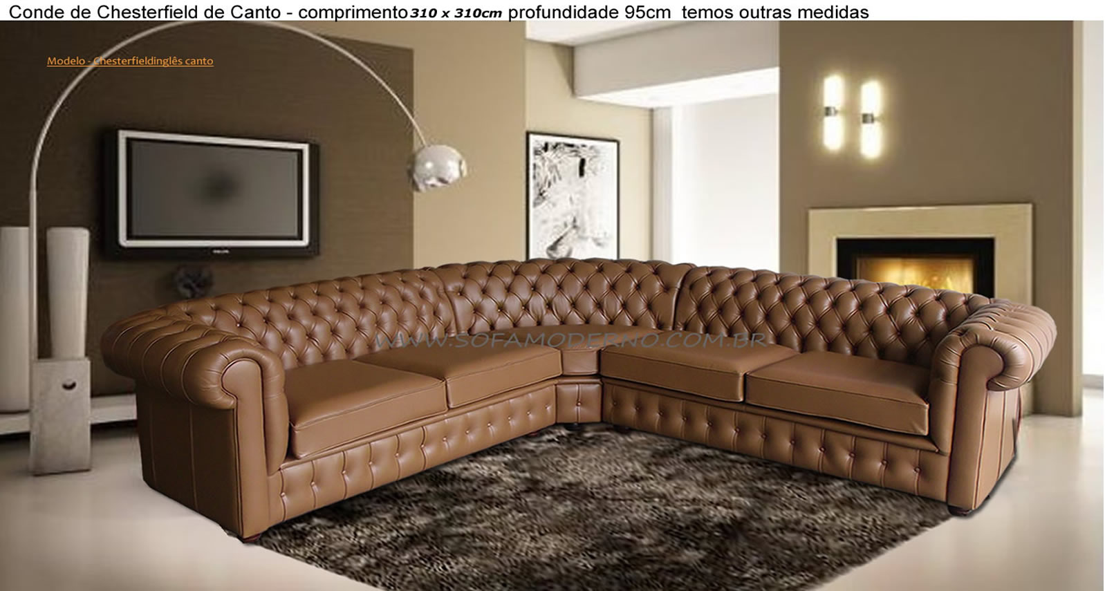 sofa chesterfield de canto