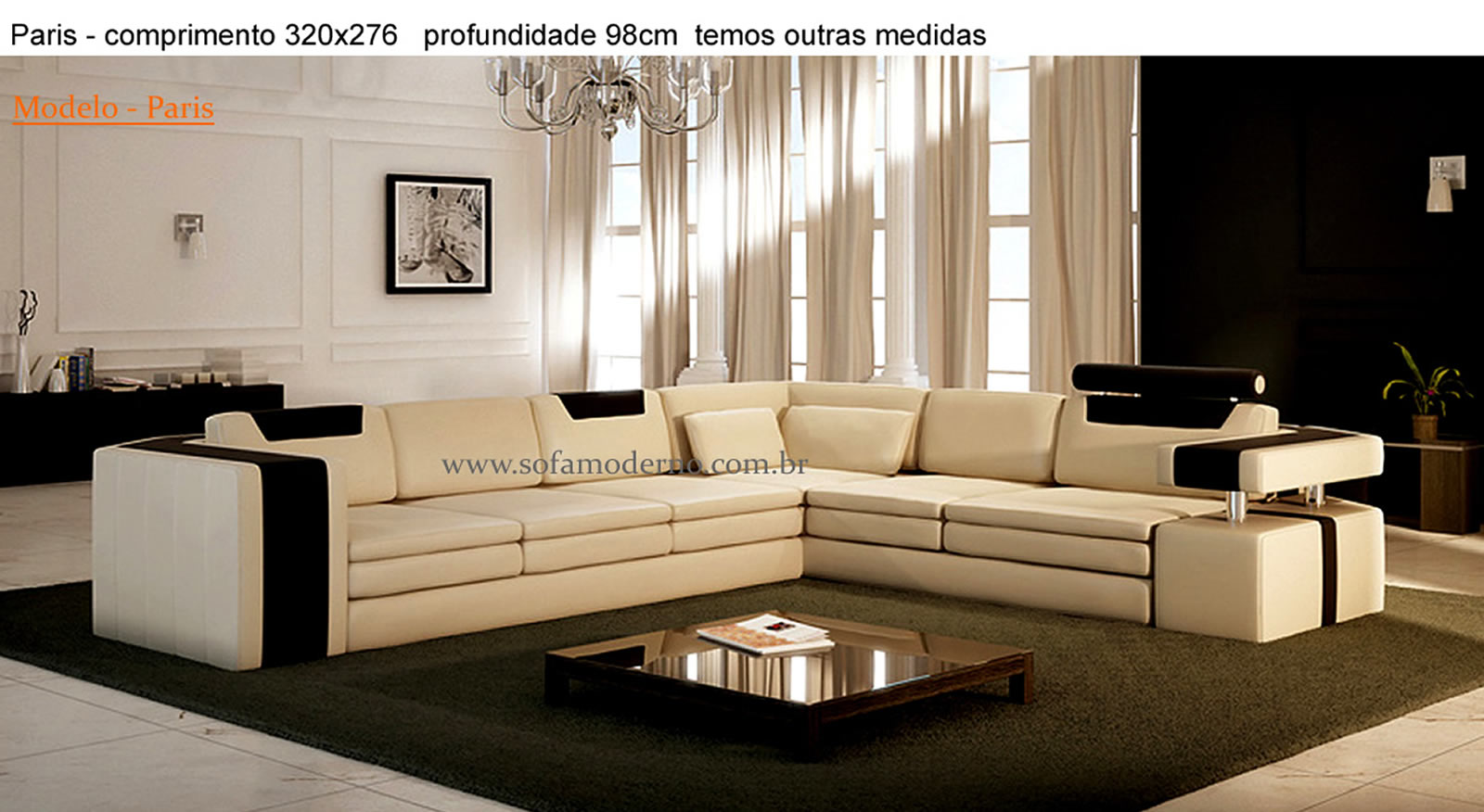 sofa de canto bege