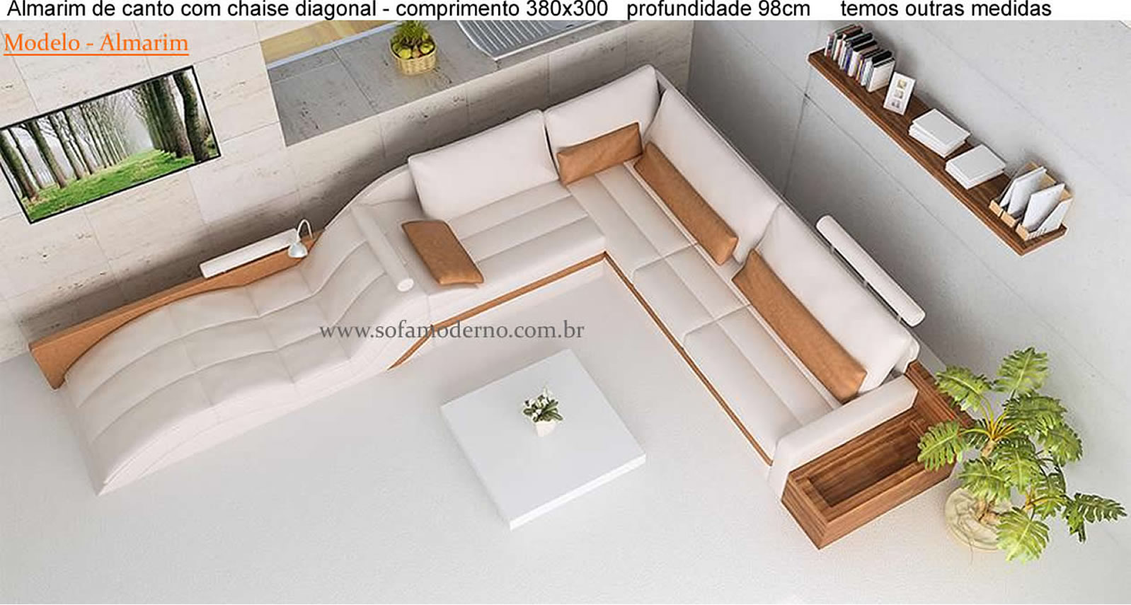 sofa de canto com chaise