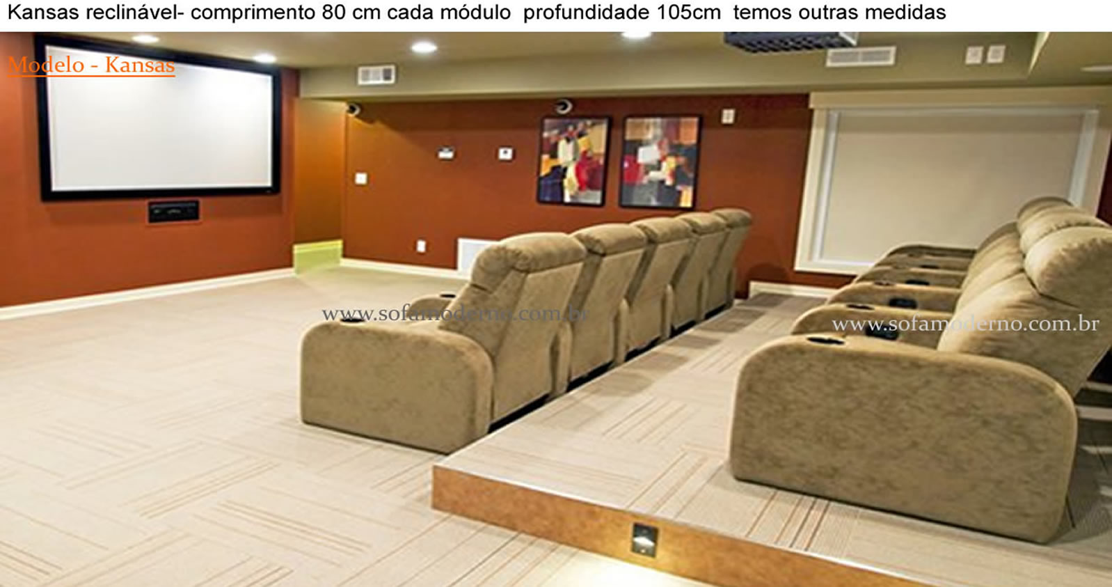 Sofá para home - Estofado confortável para home theater - Sofá para sala de  tv | sofamoderno.com.br