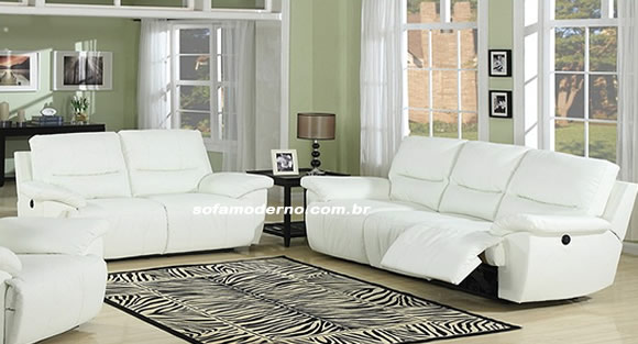 sofás branco reclinavel